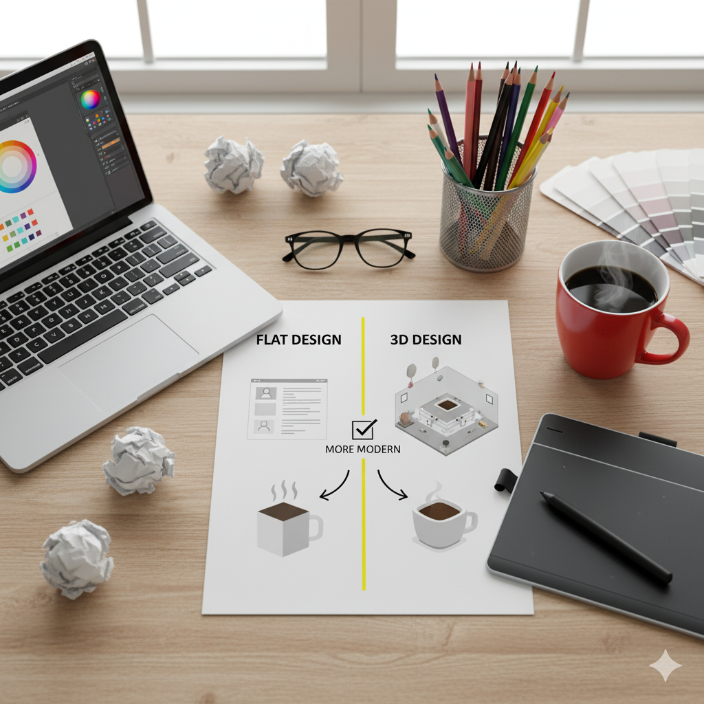 Desain Flat vs 3D: Mana yang Lebih Kekinian?