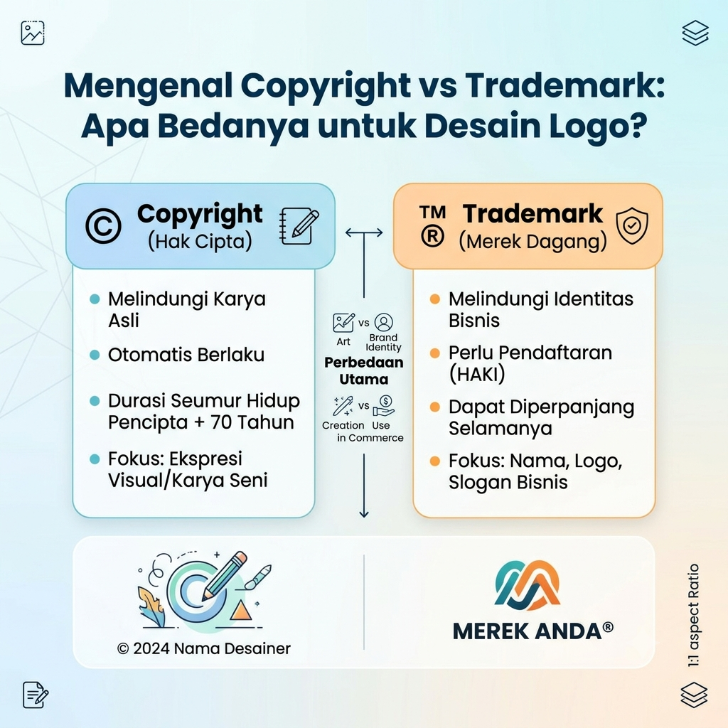 Copyright vs Trademark: Apa Bedanya untuk Desain Logo