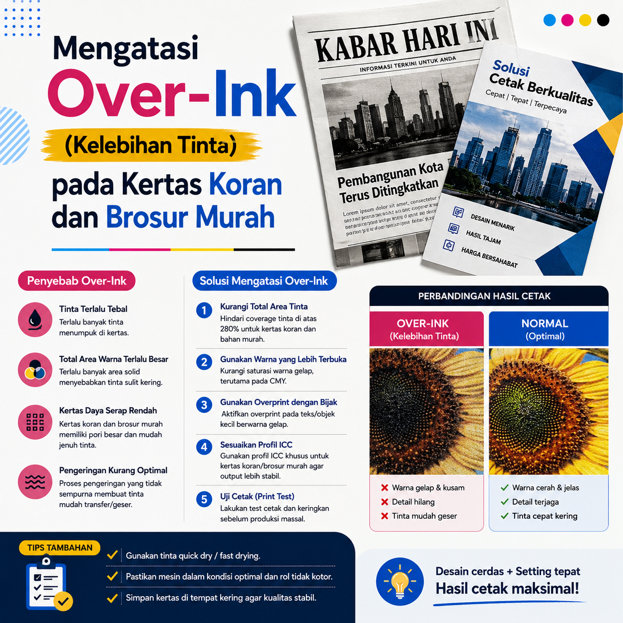 Mengatasi Over-Ink (Kelebihan Tinta) pada Kertas Koran