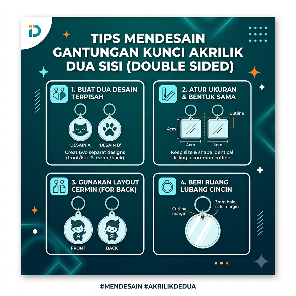 Tips Mendesain Gantungan Kunci Akrilik Dua Sisi (Double Sided)