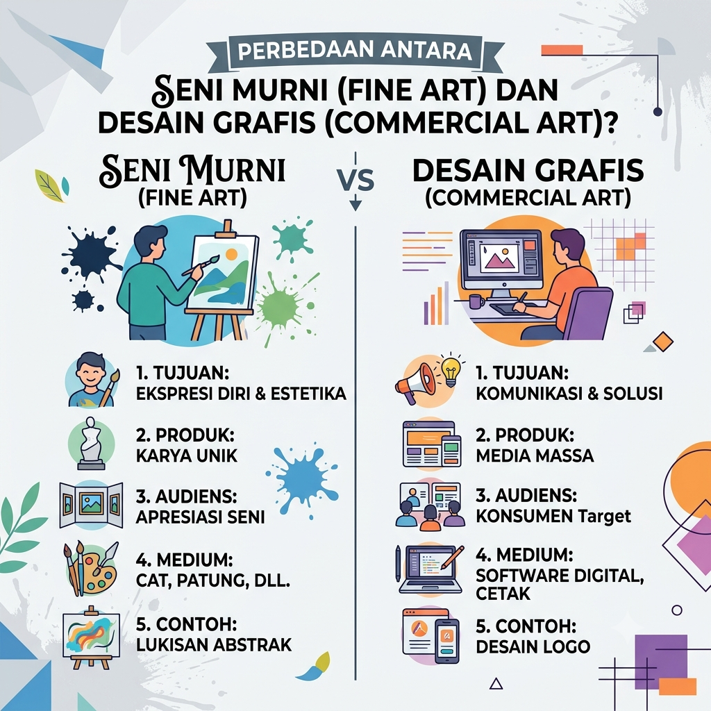 Perbedaan Antara Seni Murni  dan Desain Grafis