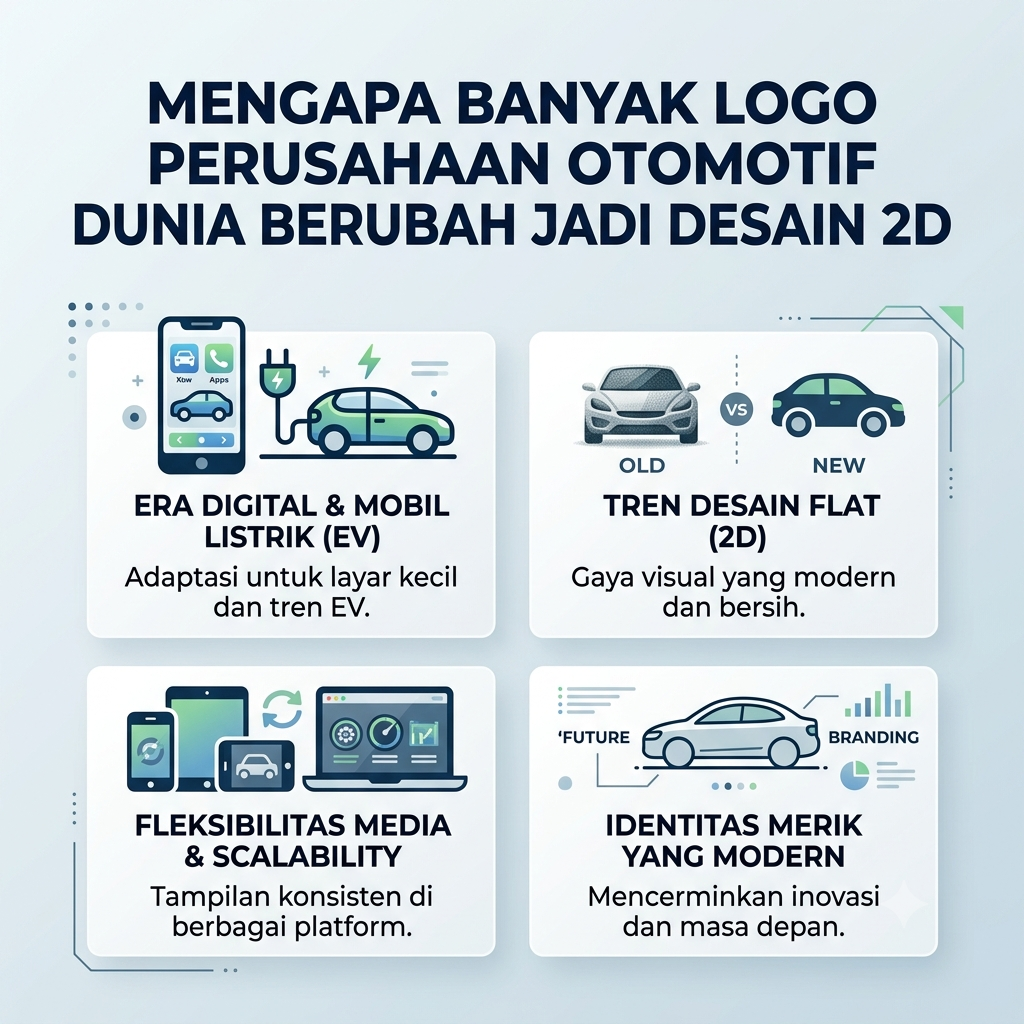 Banyak Logo Perusahaan Otomotif Dunia Berubah Jadi Desain 2D