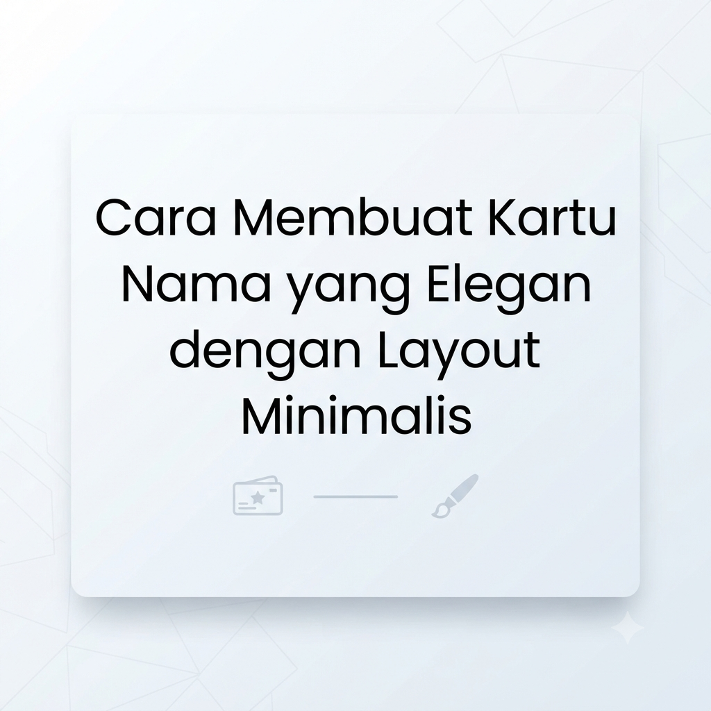 Cara Membuat Kartu Nama yang Elegan