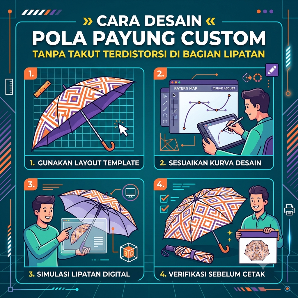 Cara Desain Pola Payung Custom Tanpa Takut Terdistorsi