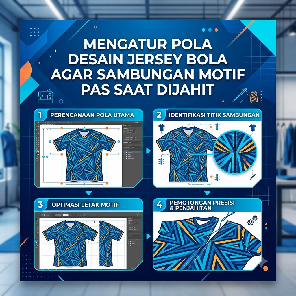 Mengatur Pola Desain Jersey Bola Agar Sambungan Motif