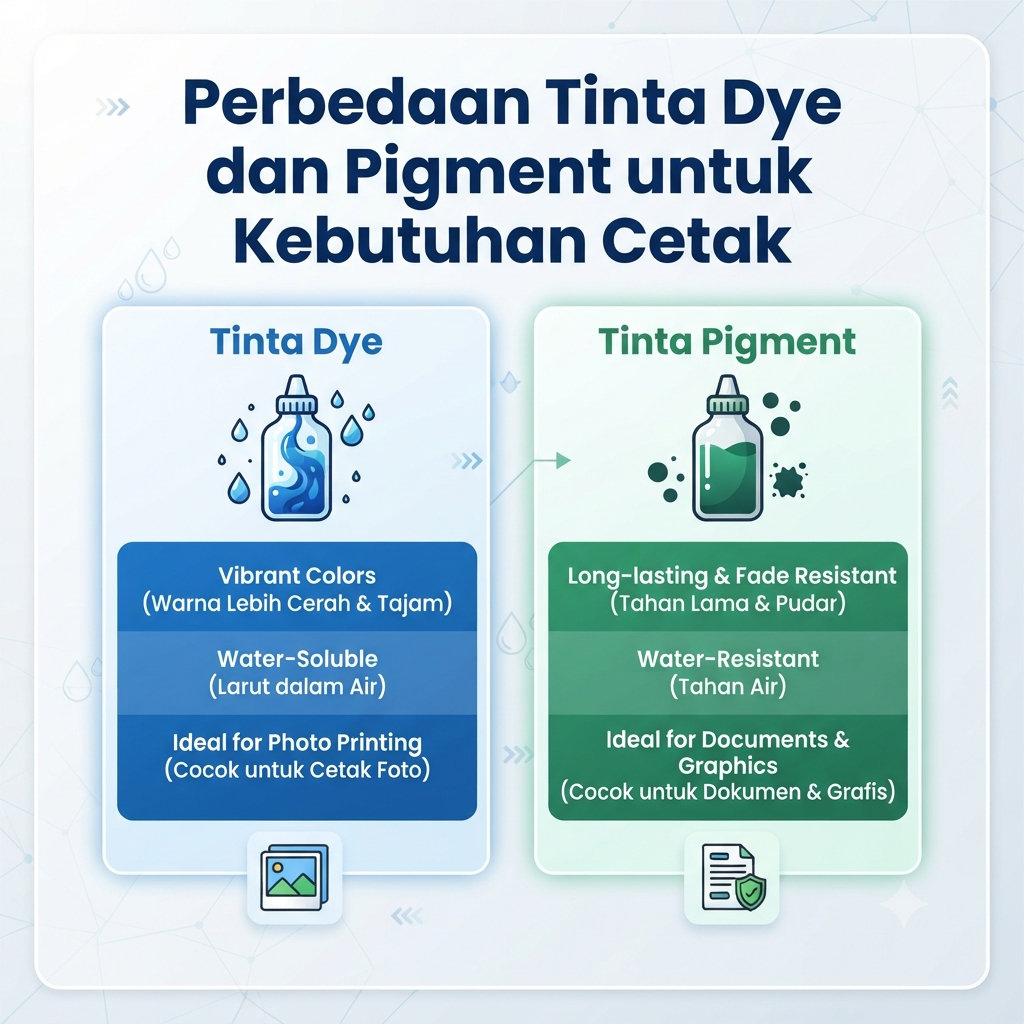 Perbedaan Tinta Dye dan Pigment untuk Kebutuhan Cetak