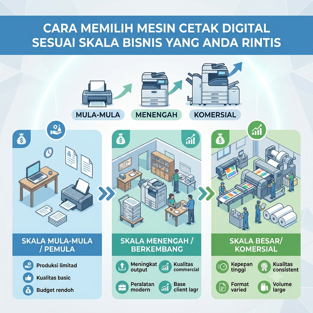 Cara Memilih Mesin Cetak Digital Sesuai Skala Bisnis