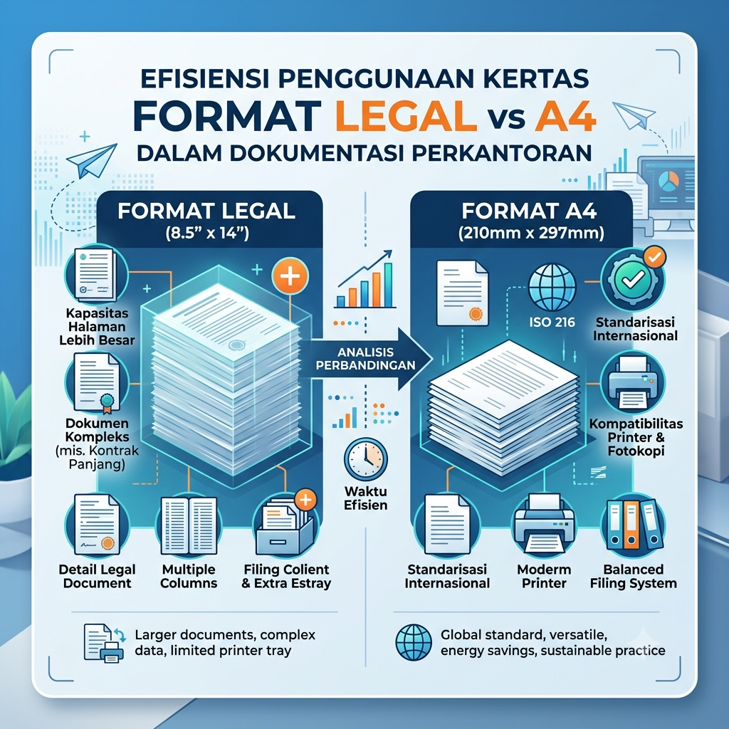 Efisiensi Penggunaan Kertas Format Legal vs A4