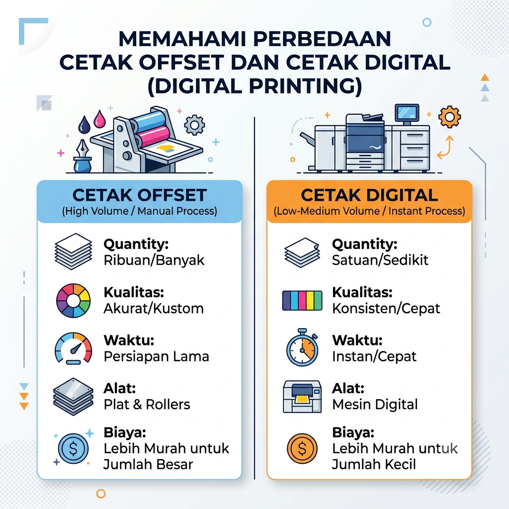 Memahami Perbedaan Cetak Offset dan Cetak Digital (Digital Printing)