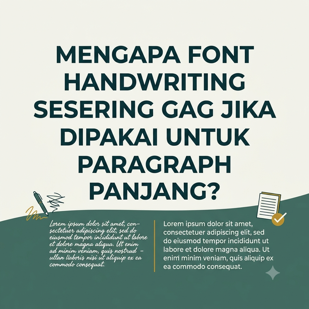 Font Handwriting Sering Gagal Jika Dipakai untuk Paragraph Panjang?