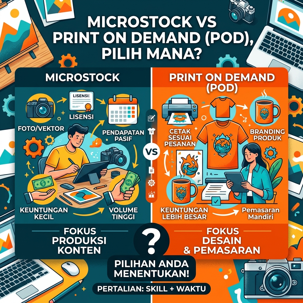 Microstock vs Print on Demand (POD), Pilih Mana?
