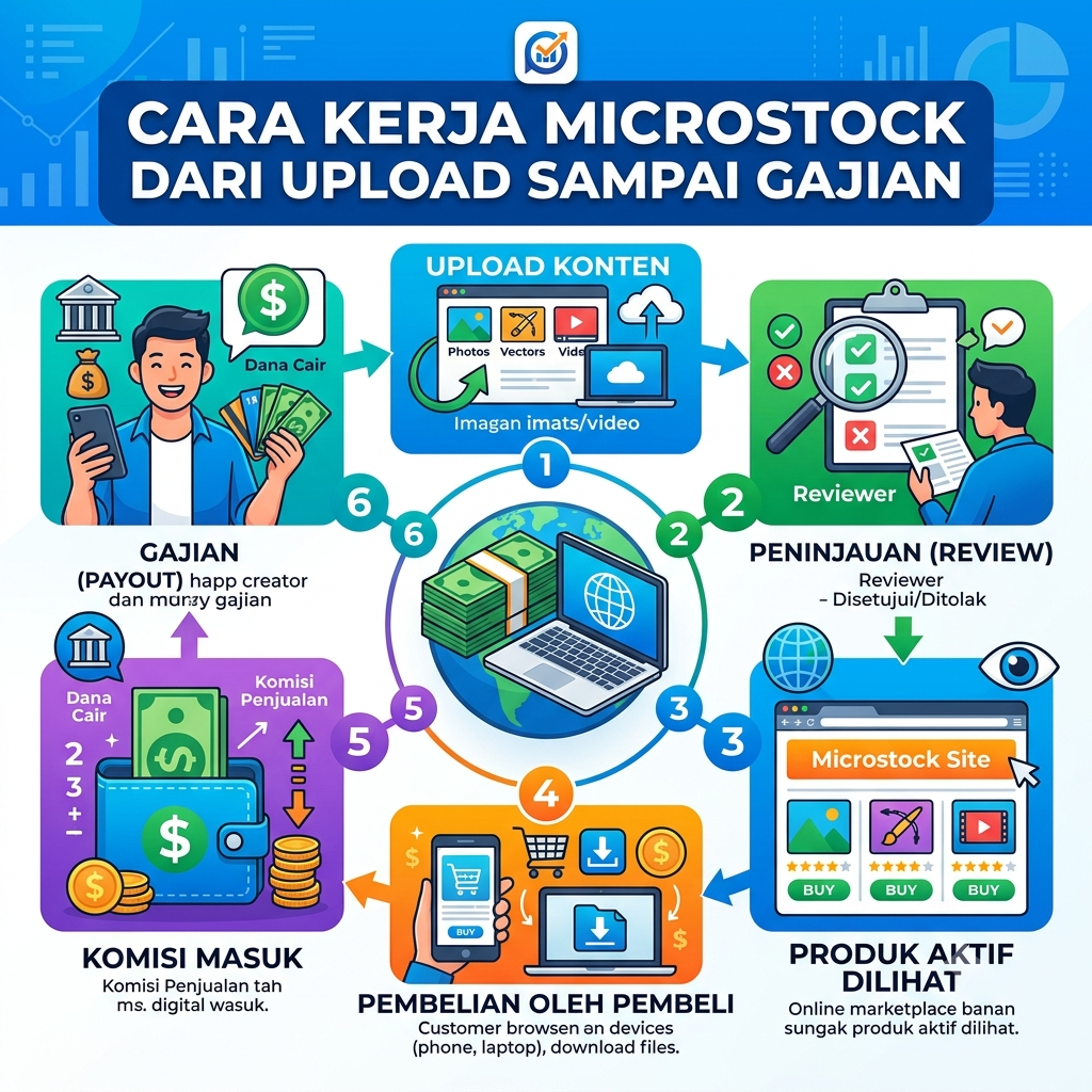 Cara Kerja Microstock dari Upload Sampai Gajian