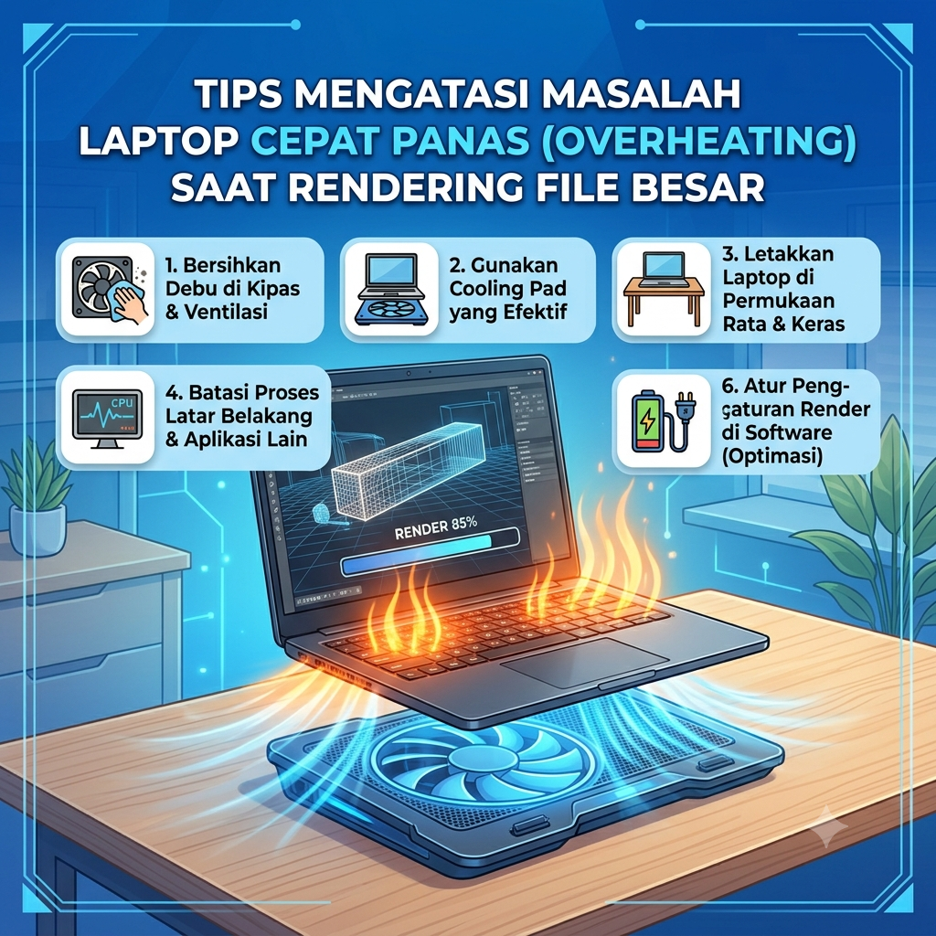 Masalah Laptop Cepat Panas (Overheating) Saat Rendering File