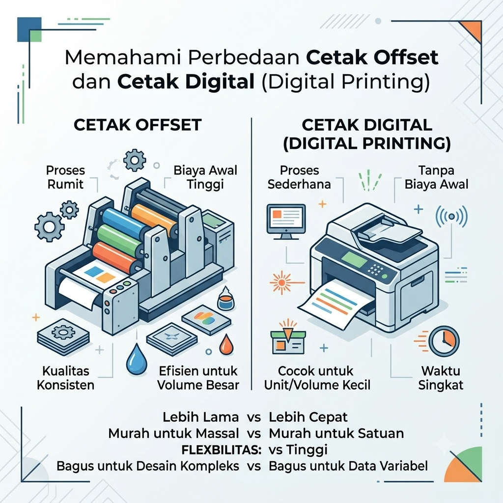 Memahami Perbedaan Cetak Offset dan Cetak Digital