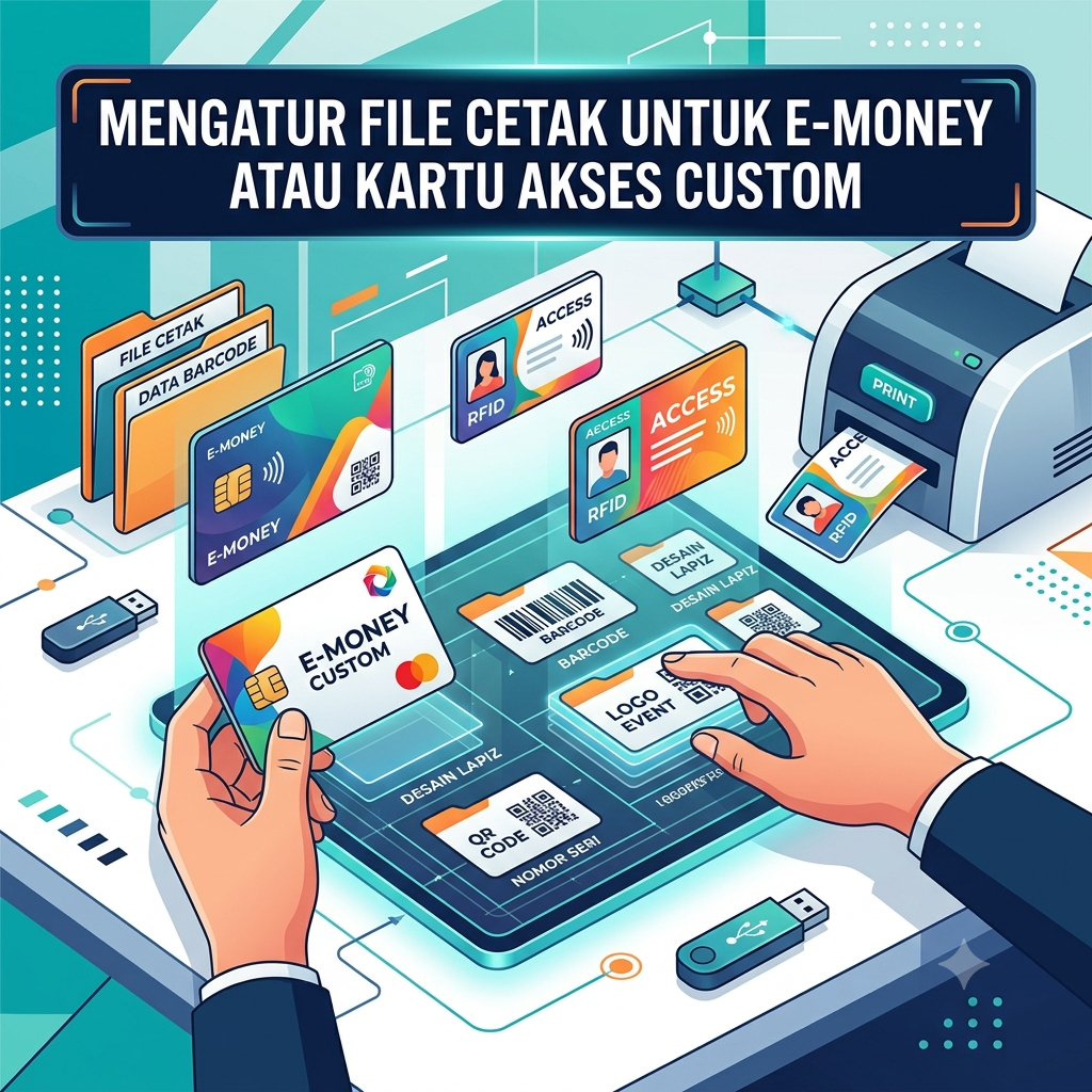 Mengatur File Cetak untuk E-Money atau Kartu Akses Custom