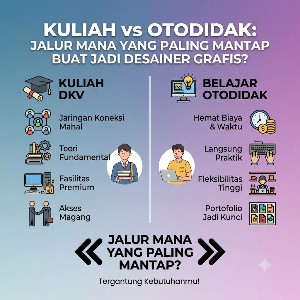 Kuliah vs Otodidak: Mana Jalur Terbaik Jadi Desainer Grafis