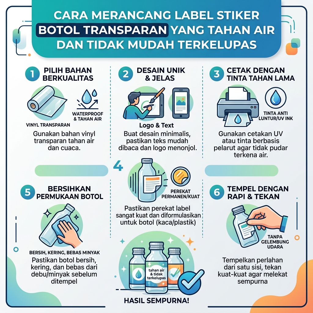 Cara Merancang Label Stiker Botol Transparan yang Tahan Air