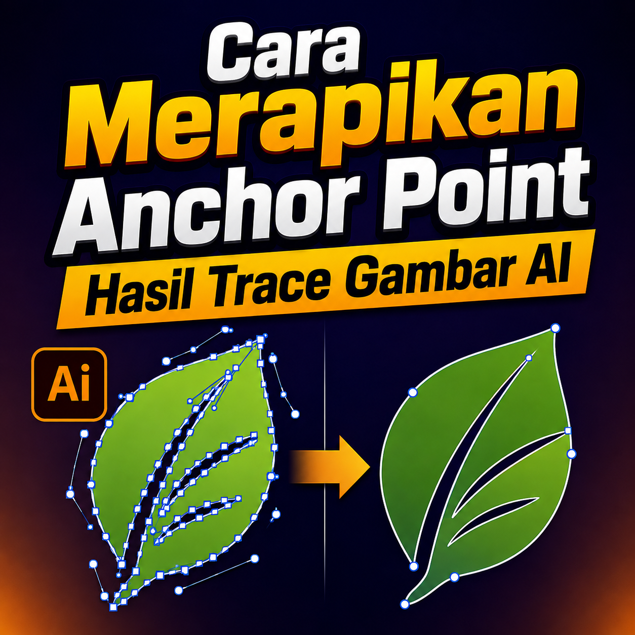 Cara Merapikan Anchor Point Hasil Trace Gambar AI
