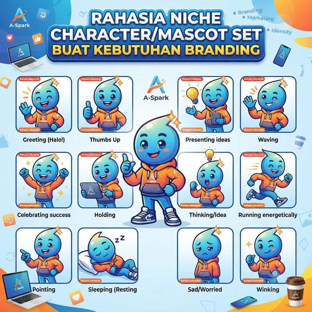Rahasia Niche Character/Mascot Set Buat Kebutuhan Branding