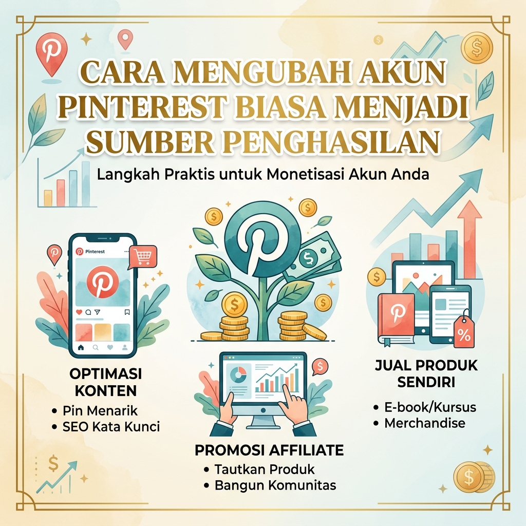 Cara Mengubah Akun Pinterest Biasa Menjadi Sumber Penghasilan
