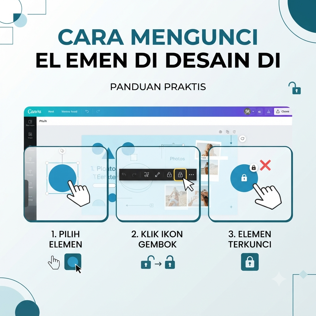 Cara Mengunci Elemen Desain di Canva