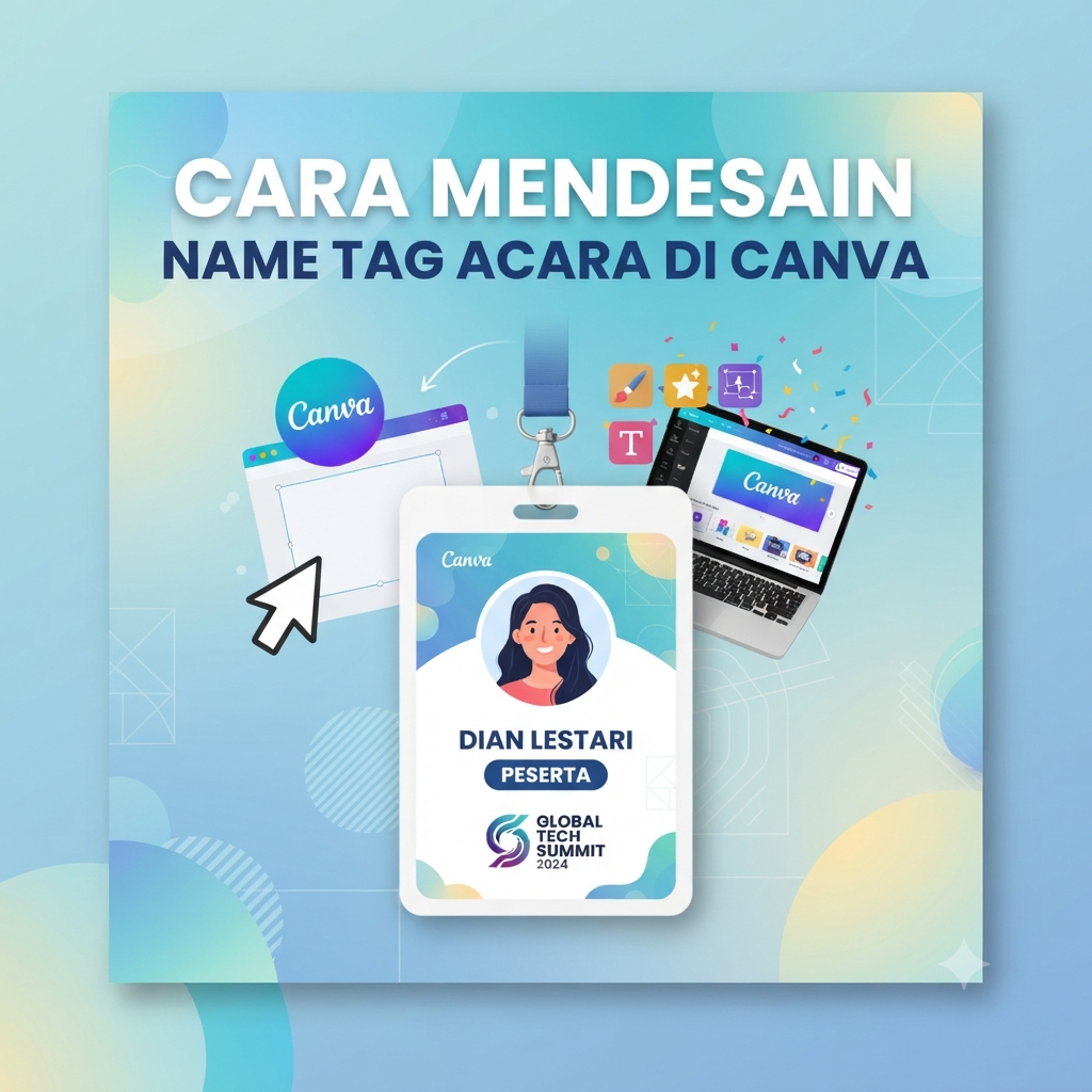 Cara Mendesain Name Tag Acara di Canva