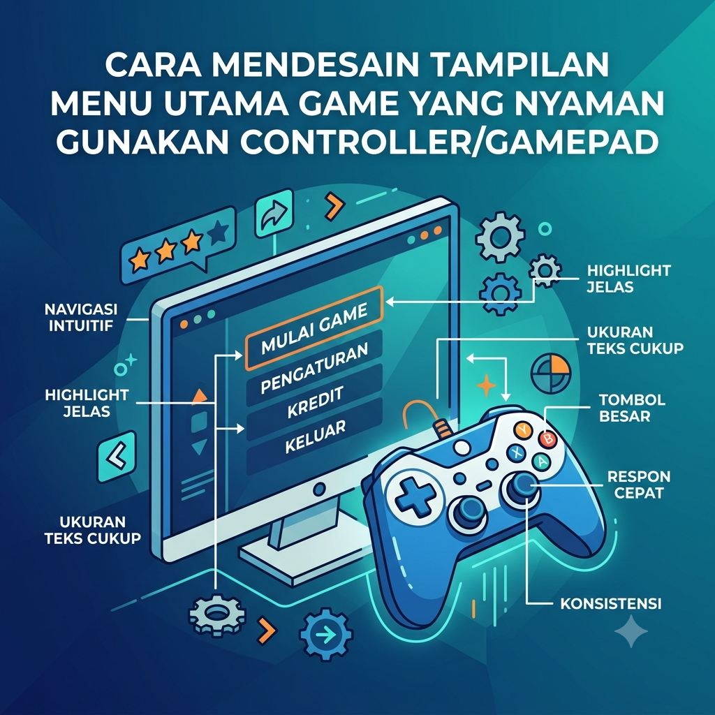 Mendesain Menu Utama game menggunakan Controller/Gamepad