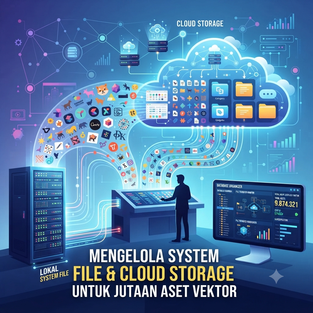 Mengelola System File & Cloud Storage untuk Jutaan Aset Vektor