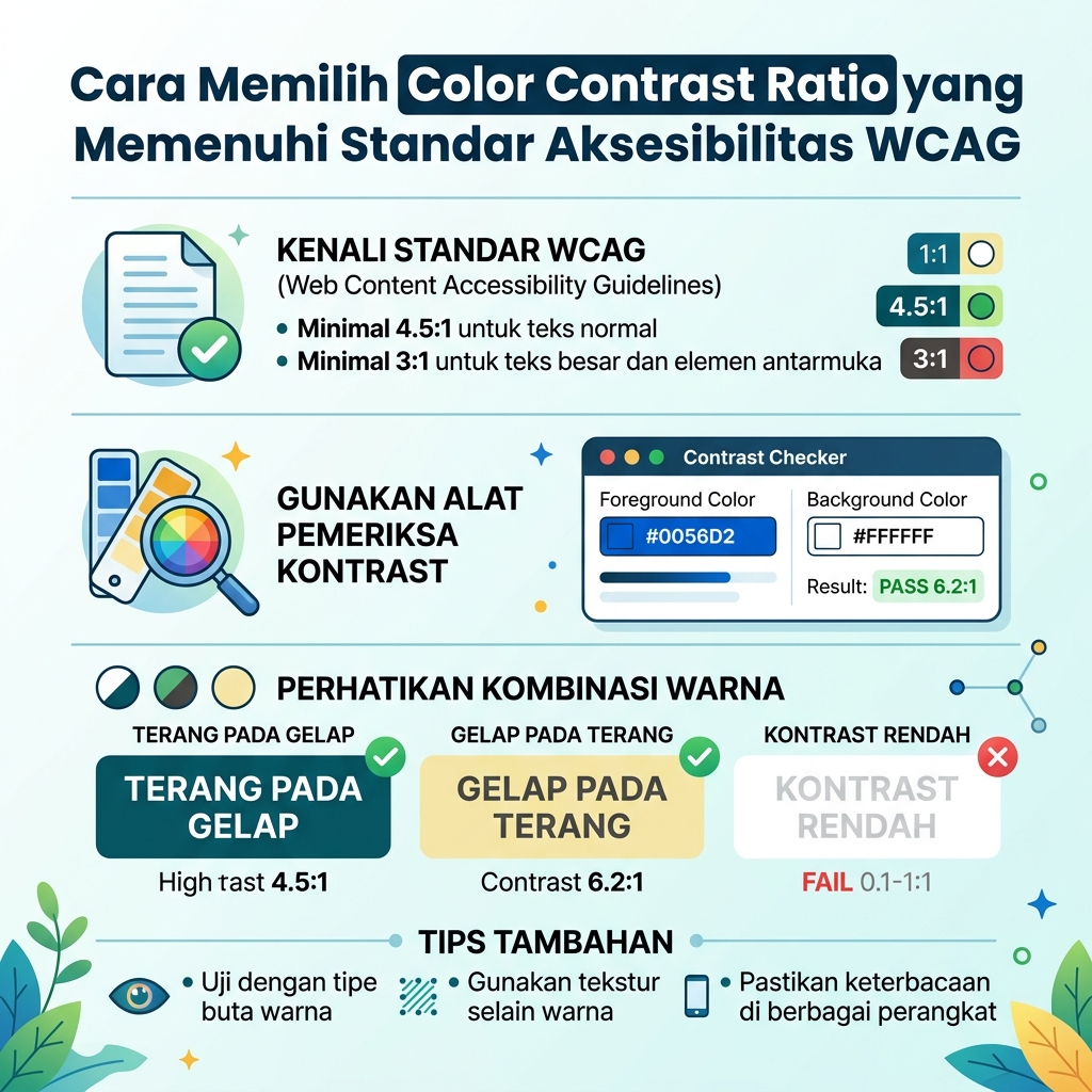 Memilih Color Contrast Ratio yang Memenuhi Standar Aksesibilitas