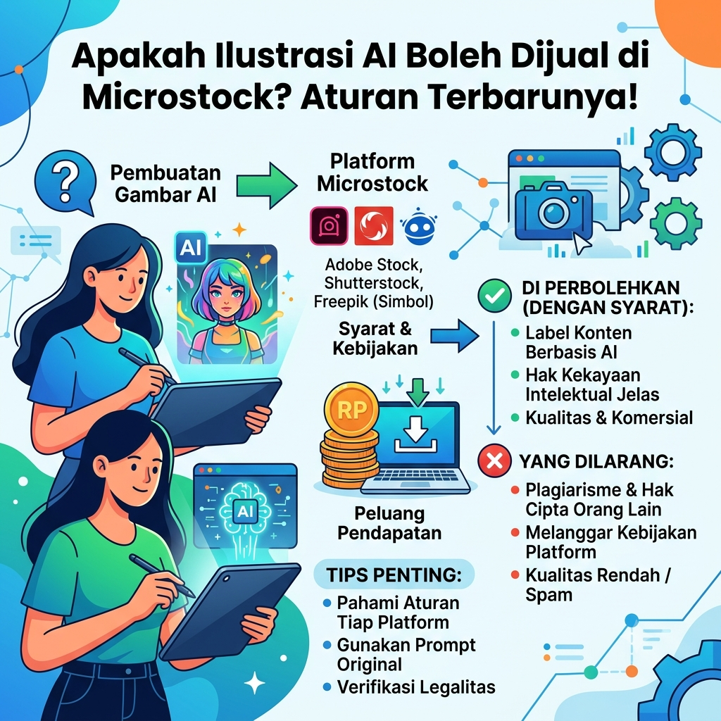 Apakah Ilustrasi AI Boleh Dijual di Microstock? Aturan Terbarunya!