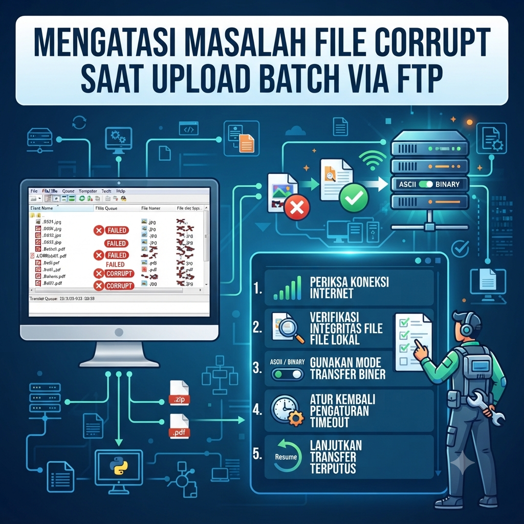 Mengatasi Masalah File Corrupt Saat Upload Batch via FTP