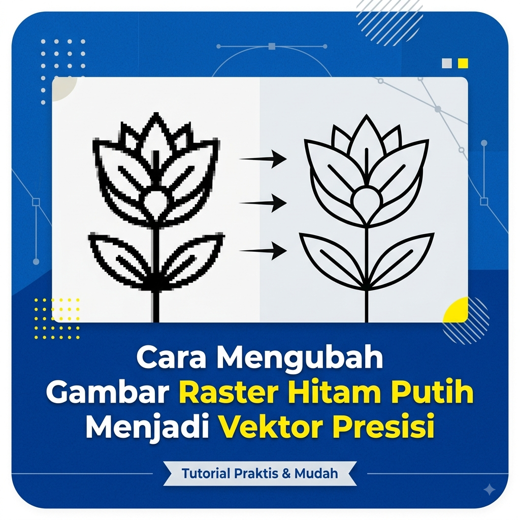 Mengubah Gambar Raster Hitam Putih Menjadi Vektor Presisi