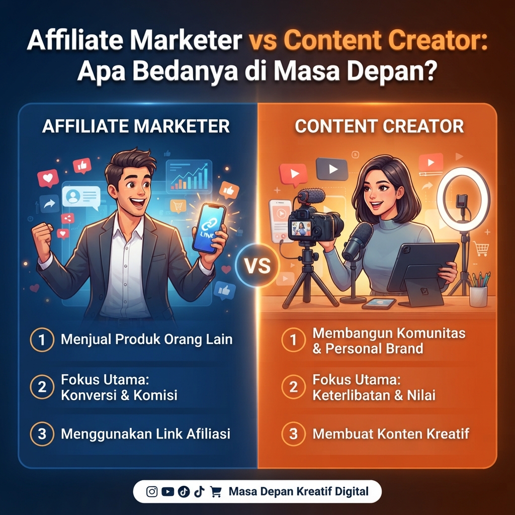 Affiliate Marketer vs Content Creator: Apa Bedanya di Masa Depan