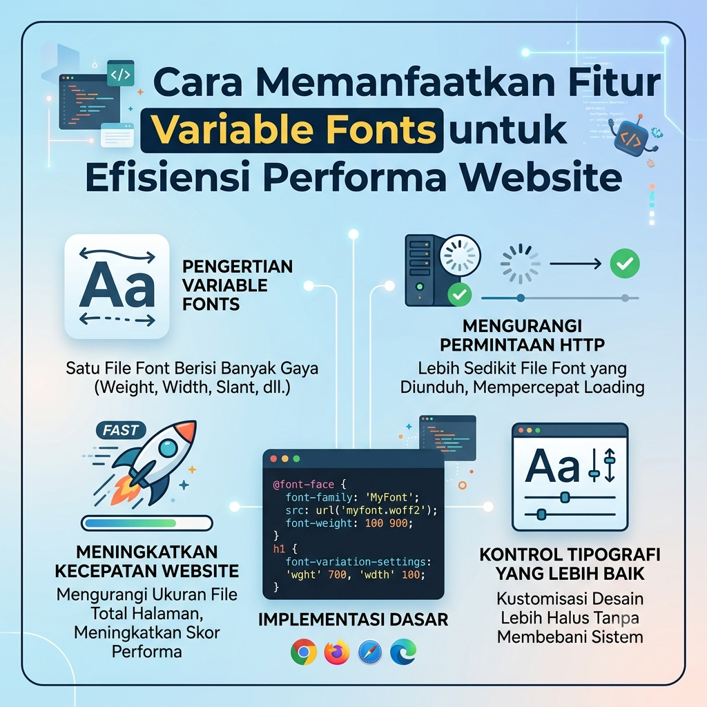Memanfaatkan Fitur Variable Fonts  Efisiensi Performa Website
