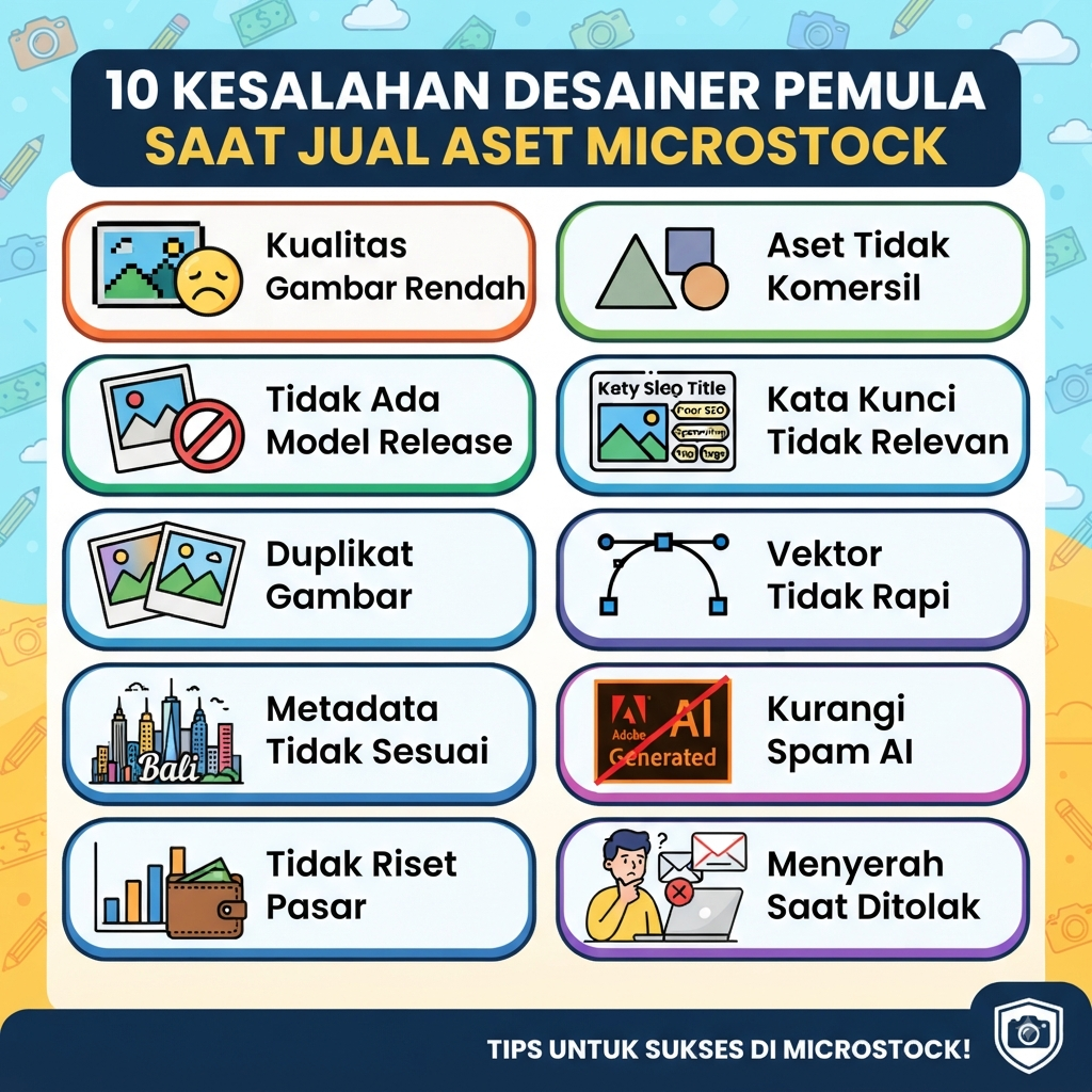 10 Kesalahan Desainer Pemula Saat Jual Aset Microstock
