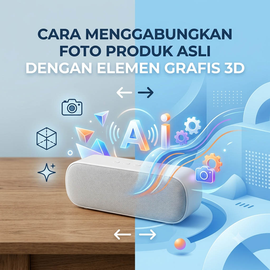 Cara Menggabungkan Foto Produk Asli dengan Elemen Grafis 3D
