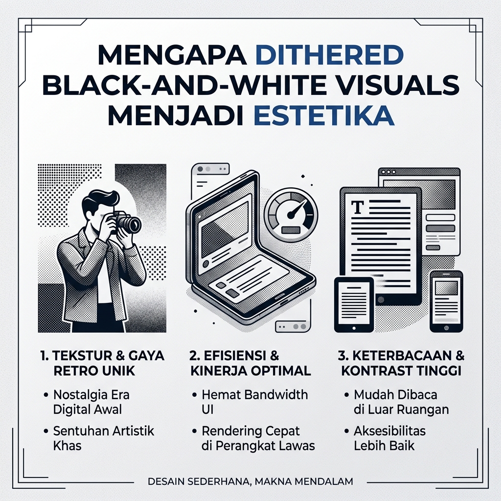 Mengapa Dithered Black-and-White Visuals Menjadi Estetika