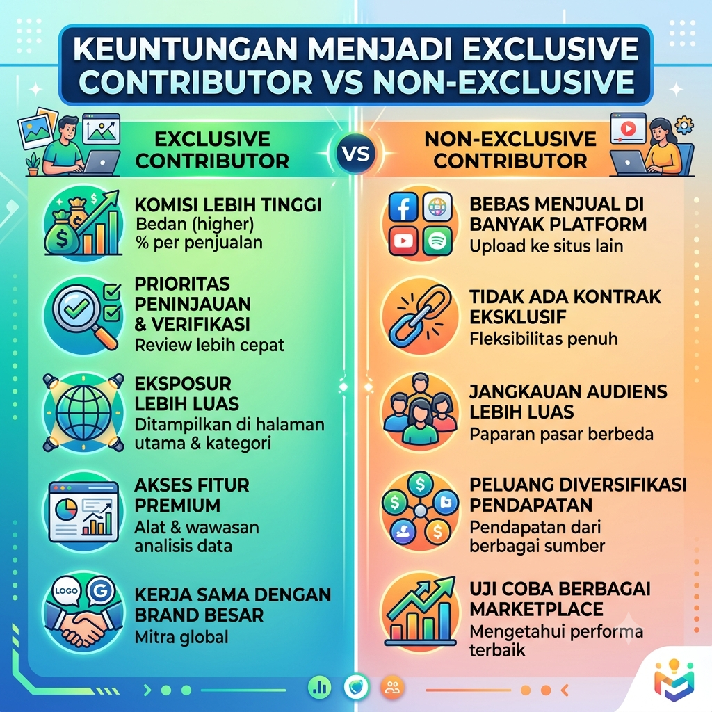 Keuntungan Menjadi Exclusive Contributor vs Non-Exclusive