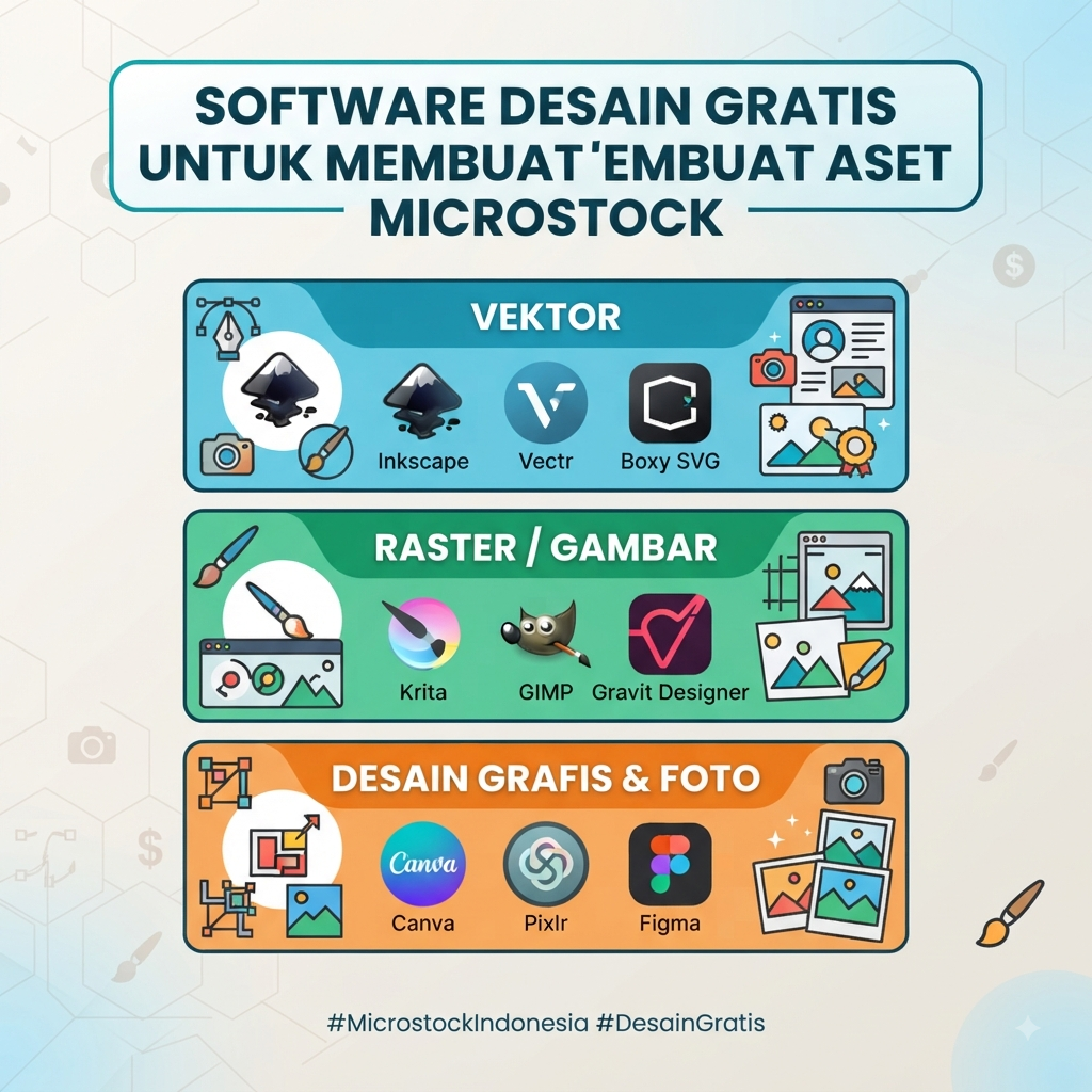 Software Desain Gratis untuk Membuat Aset Microstock