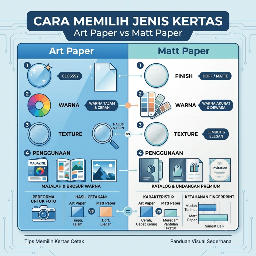 Cara Memilih Jenis Kertas Art Paper, Matt Paper