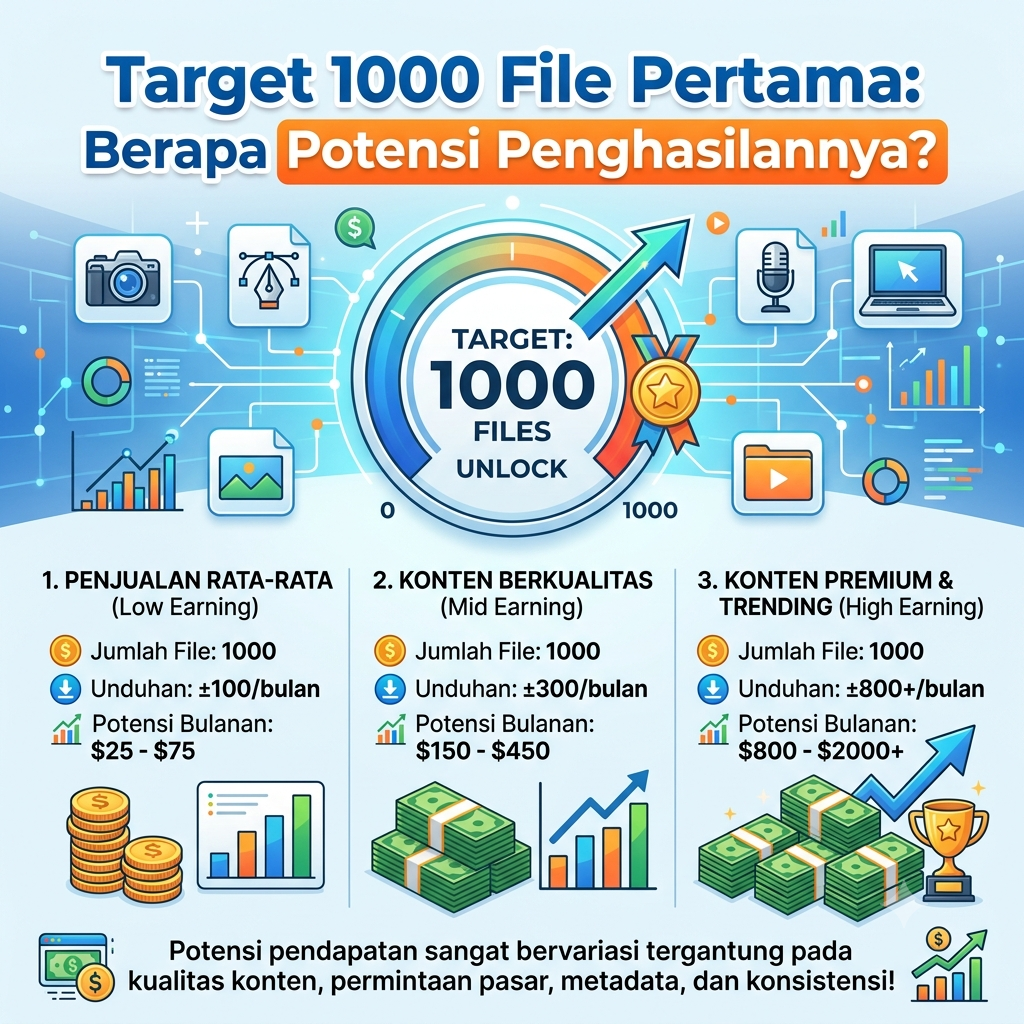 Target 1000 File Pertama: Berapa Potensi Penghasilannya?