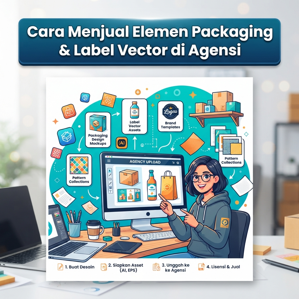 Cara Menjual Elemen Packaging & Label Vector di Agensi