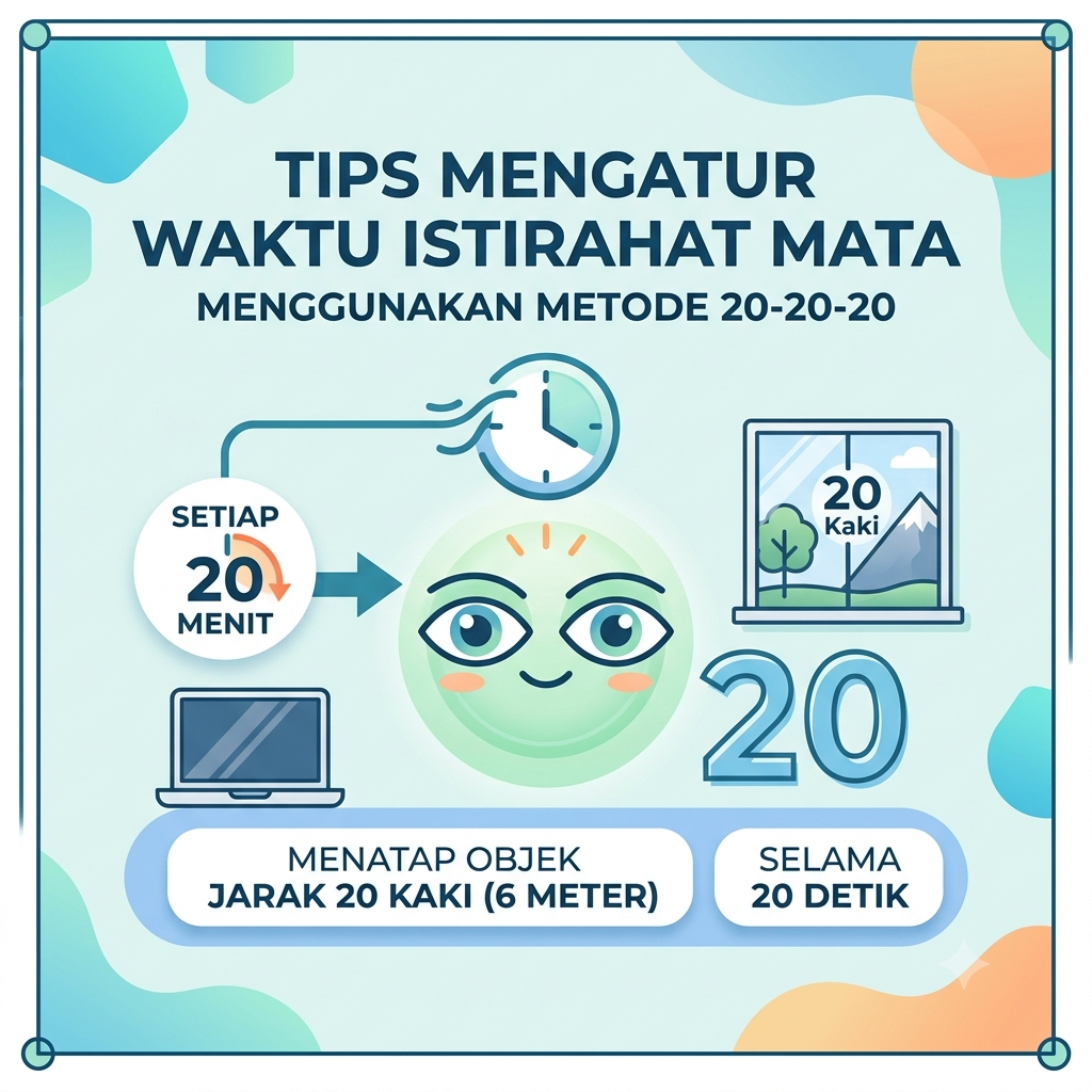 Mengatur Waktu Istirahat Mata Menggunakan Metode 20-20-20