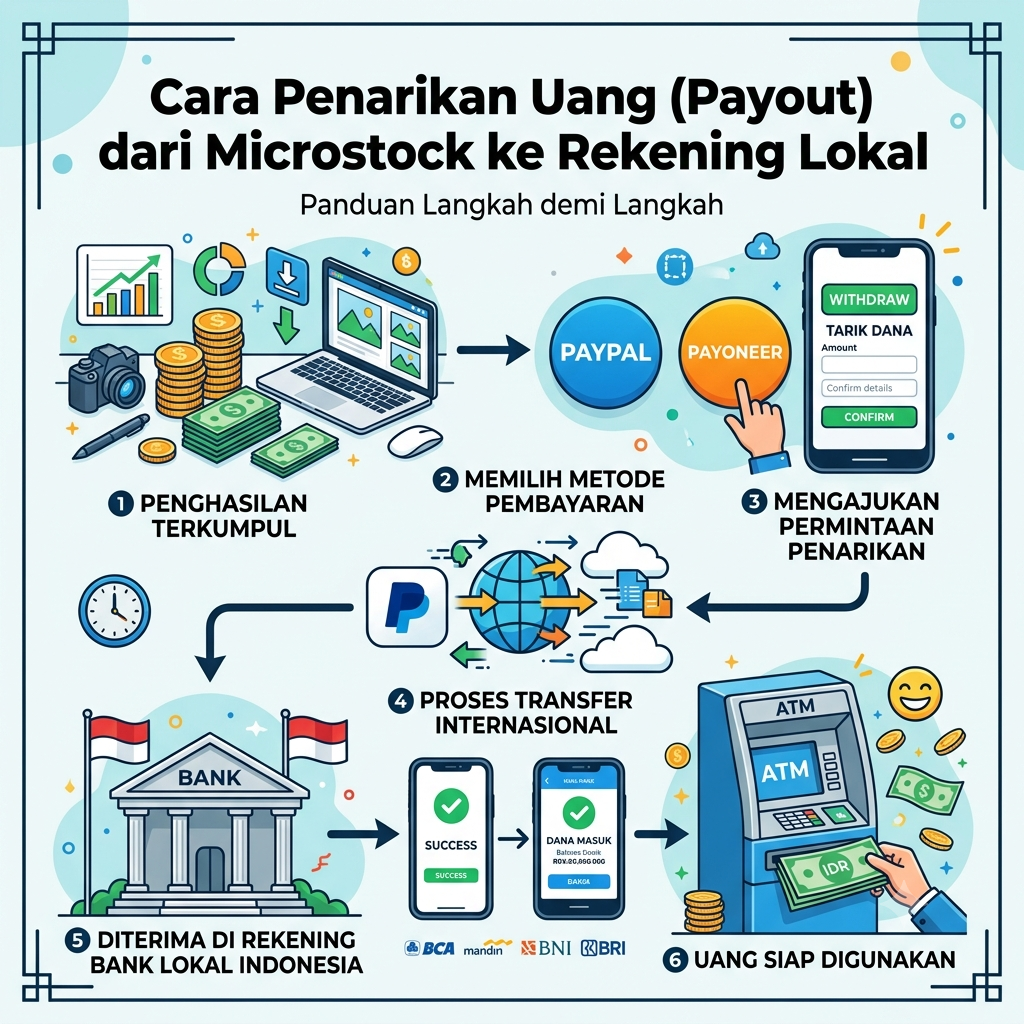 Cara Penarikan Uang (Payout) dari Microstock ke Rekening Lokal