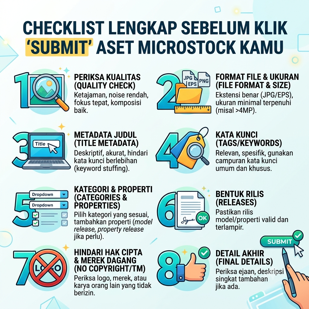 Checklist Lengkap Sebelum Klik ‘Submit’ Aset Microstock Kamu