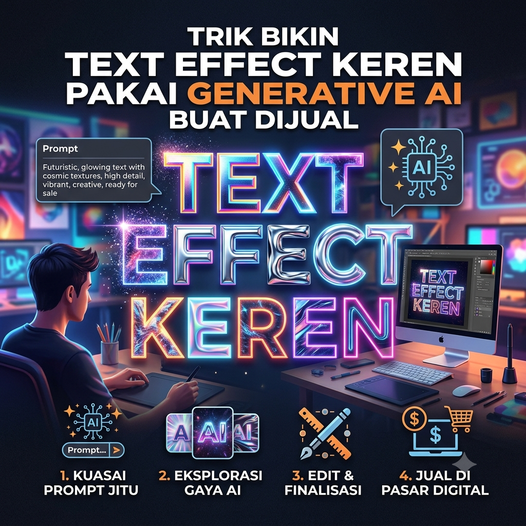 Trik Bikin Text Effect Keren Pakai Generative AI Buat Dijual