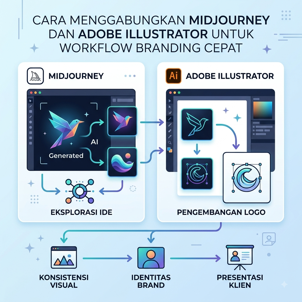 Menggabungkan Midjourney, Adobe Illustrator untuk Workflow