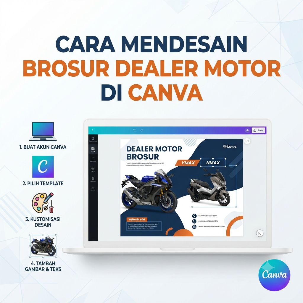 Cara Mendesain Brosur Dealer Motor di Canva