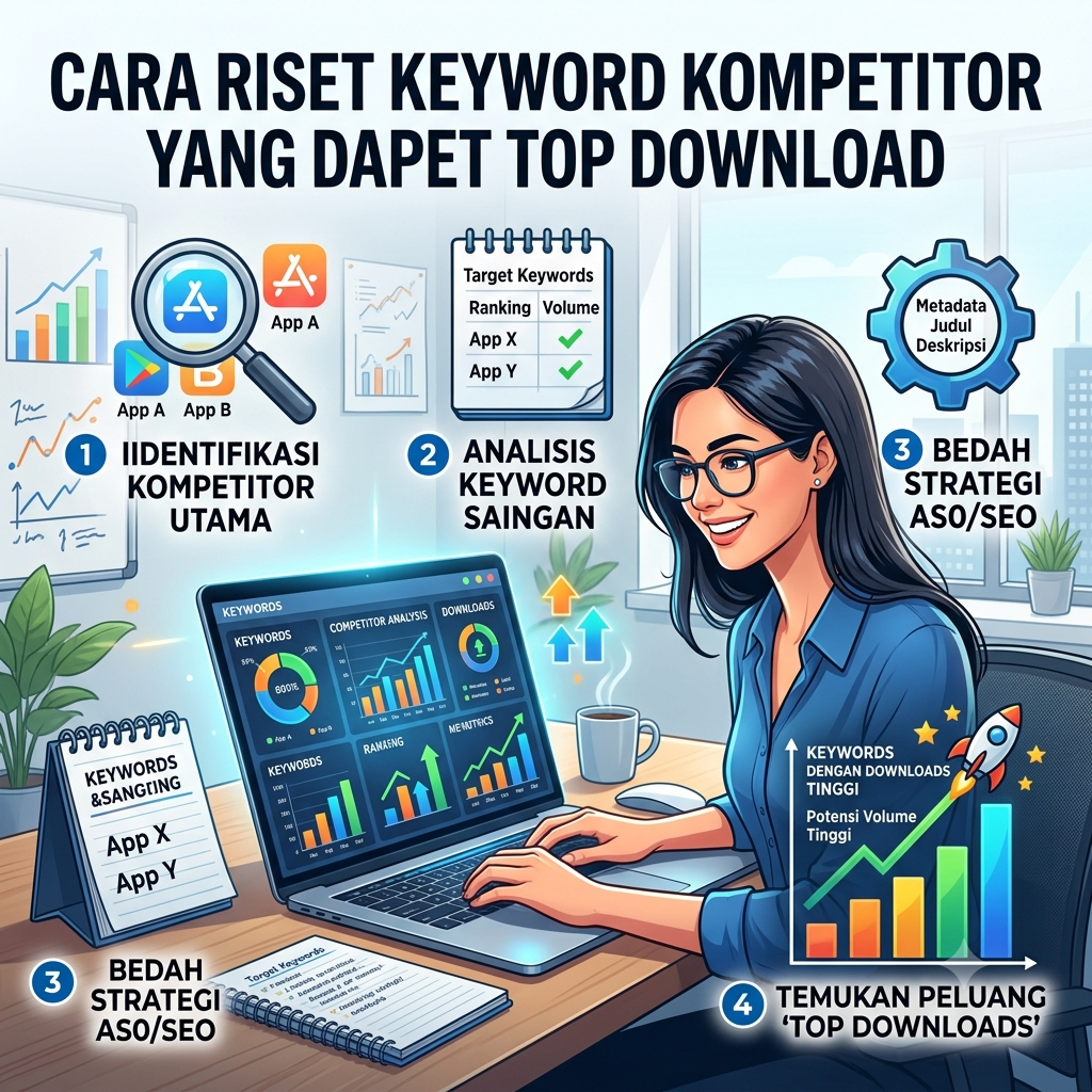 Cara Riset Keyword Kompetitor yang Dapet Top Download