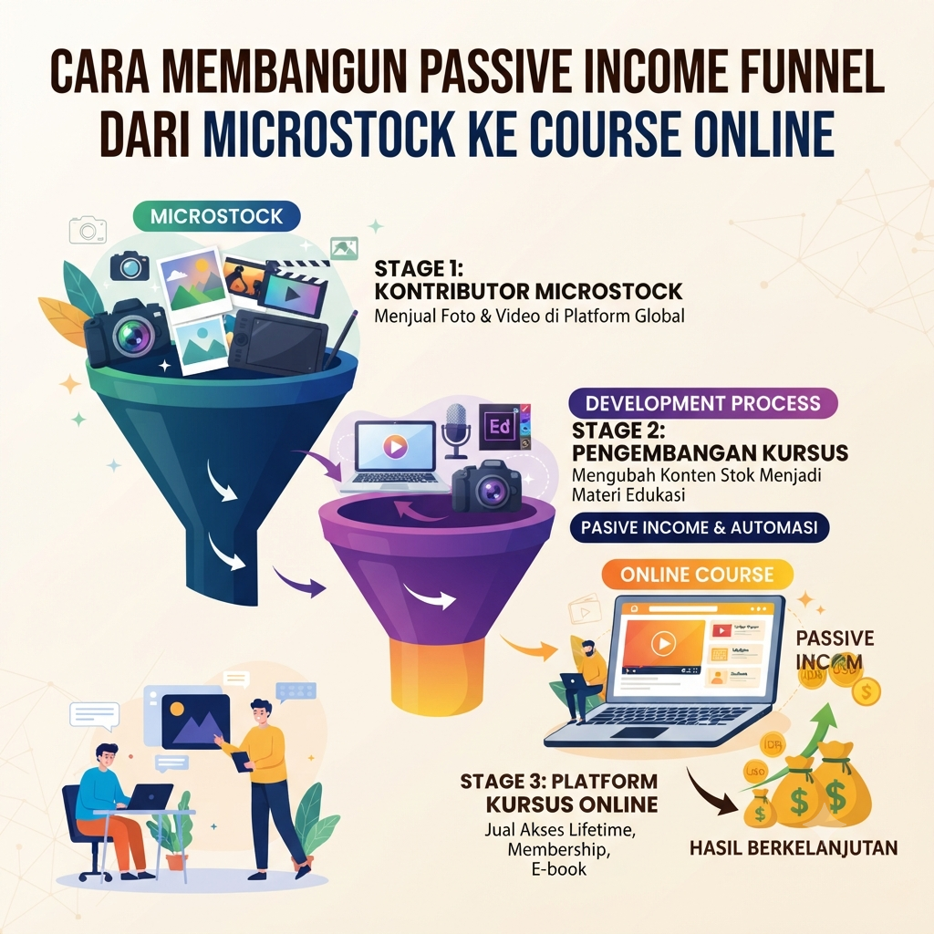 Membangun Passive Income Funnel Dari Microstock ke Course Online
